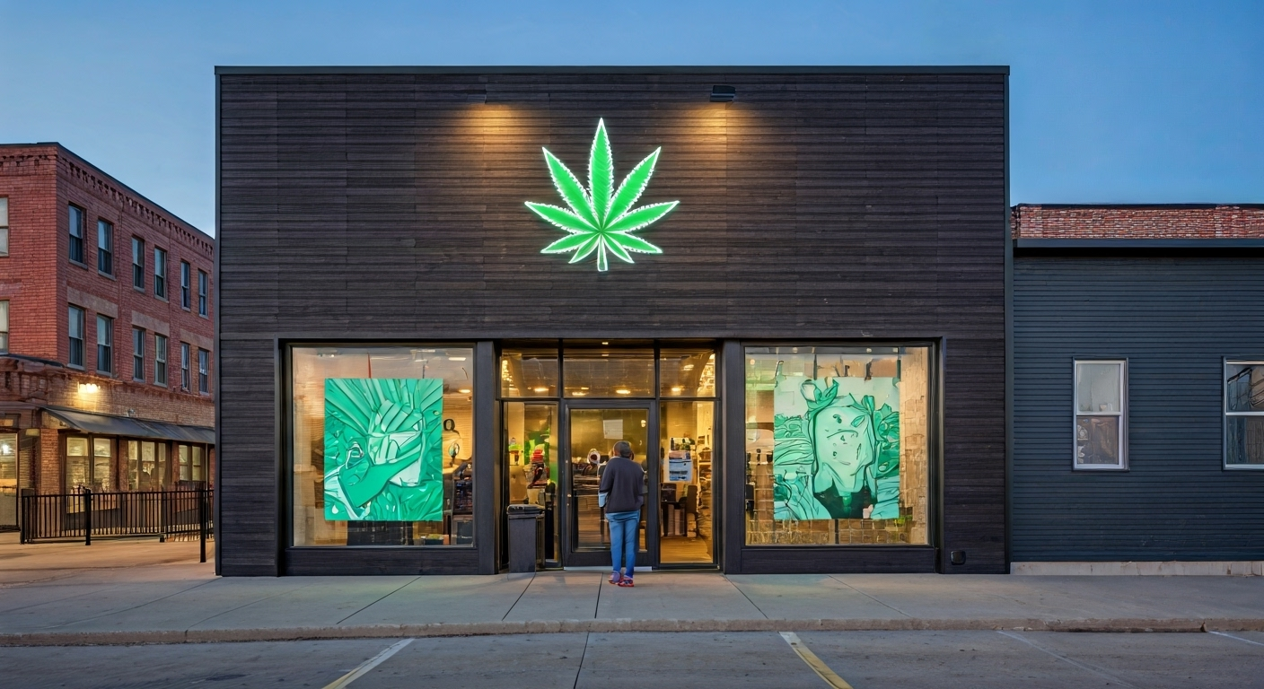 Cannabis dispensary storefront Wisconsin