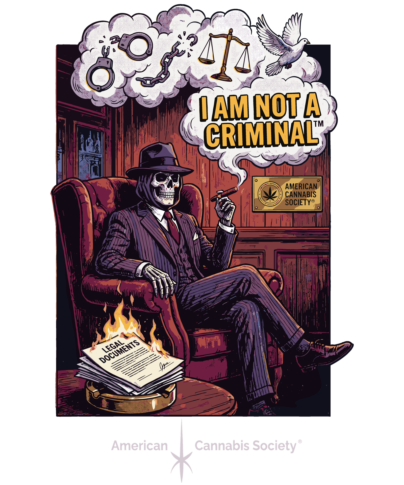 I Am Not A Criminal cannabis advocacy clothing - American Cannabis Society - THCFactor.com Wisconsin THC apparel