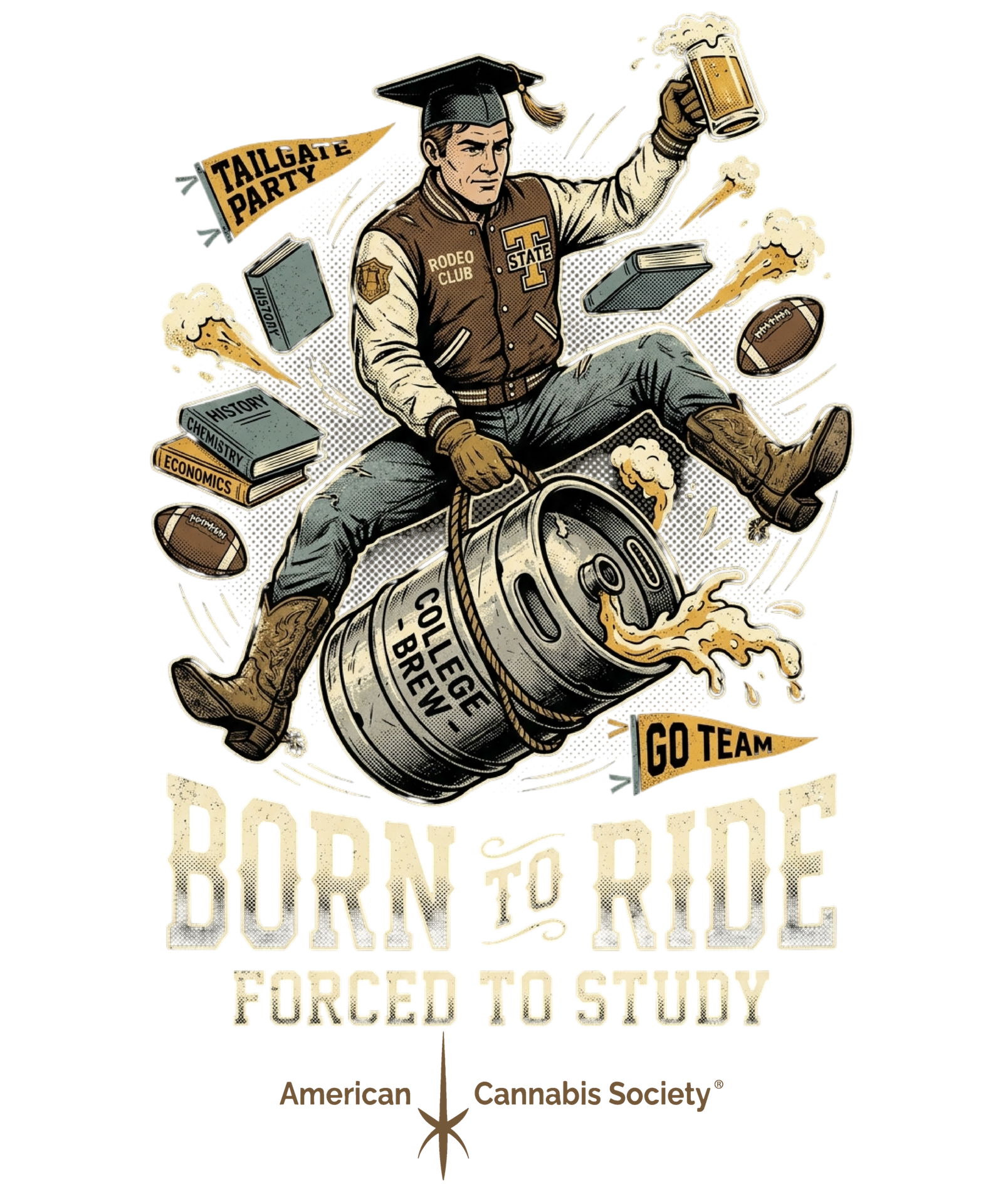Born to Ride Forced to Study cannabis apparel by THCFACTOR the largest cannabis clothing site in the world